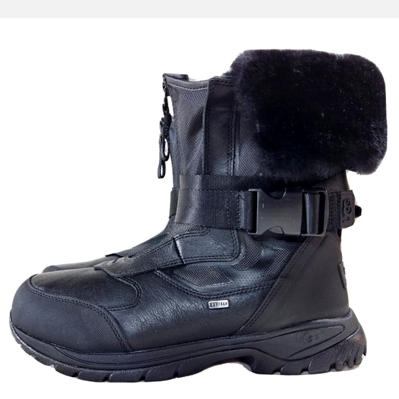 UGG Tahoe Waterproof Boots NEW! $225 Sz 9 Black DryTech 1107469 - Picture 2 of 12